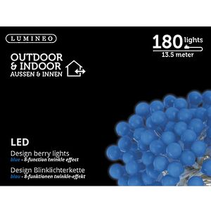 Светодиодная гирлянда Cherry Design 13.5 м, 180 синих LED ламп, прозрачный ПВХ, пульт управления, контроллер, IP44 Kaemingk фото 2