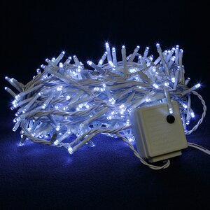 Светодиодная гирлянда нить Lumineo Snake 11 м, 500 холодных белых LED ламп, белый ПВХ, контроллер, таймер, IP44 Kaemingk (Кейминг) фото 2