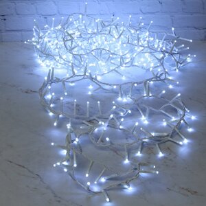 Светодиодная гирлянда нить Lumineo Snake 11 м, 500 холодных белых LED ламп, белый ПВХ, контроллер, таймер, IP44 Kaemingk (Кейминг) фото 1