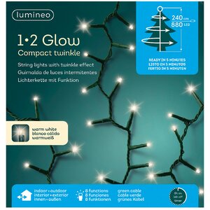 Ярусная гирлянда на елку 240 см Easy Light - Lumineo Snake, 880 теплых белых LED, зеленый ПВХ, контроллер, IP44 Kaemingk фото 5
