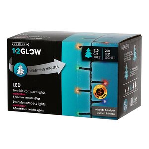 Ярусная гирлянда на елку 210 см Easy Light - Lumineo Snake, 700 разноцветных LED, зеленый ПВХ, контроллер, IP44 Kaemingk (Кейминг) фото 6
