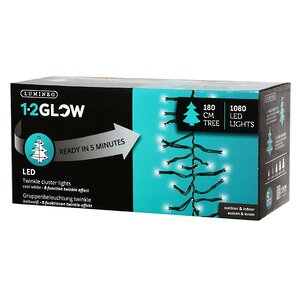 Ярусная гирлянда на елку 180 см Easy Light - Cluster, 1080 холодных белых LED, зеленый ПВХ, контроллер, IP44 Kaemingk фото 5