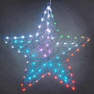 Светящаяся звезда Stella 58 см, 80 разноцветных LED ламп, контроллер, таймер, пульт управления, IP44 Kaemingk фото 4