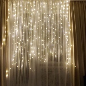 Гирлянда штора Роса 1.9*2 м, 400 теплых белых микро LED ламп, серебряная проволока, IP44 Kaemingk фото 1
