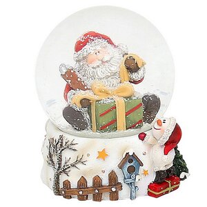 Снежный шар Санта Клаус с Подарком 8 см Sigro фото 1
