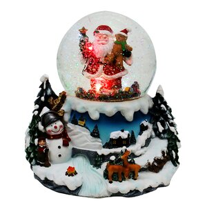 Музыкальный снежный шар В ожидании Санты 20 см, с подсветкой и движением, на батарейках Sigro фото 6