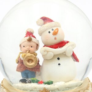 Снежный шар Рождественские музыканты - Малыш и Снеговичок 9 см Sigro фото 2
