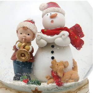 Музыкальный снежный шар Снеговичок Йодгар с Роберто - Дуэт 15 см, на батарейках Sigro фото 2