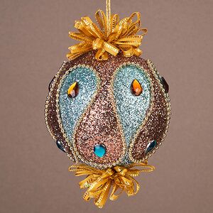 Винтажный елочный шар Peacock - Beauty 13 см