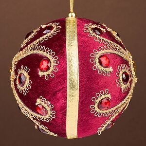 Винтажный елочный шар Vallea-Makena 10 см бургунди Winter Deco фото 5