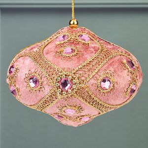 Винтажная елочная игрушка Луковка Bernate - Ticino 11 см розовая