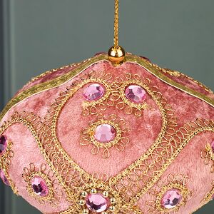 Винтажная елочная игрушка Луковка Bernate - Ticino 11 см розовая Winter Deco фото 5