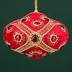 Винтажная елочная игрушка Луковка Bernate - Ticino 11 см красная