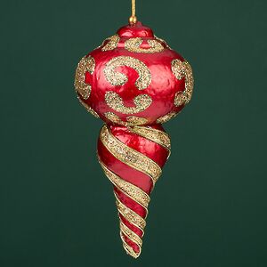 Елочная игрушка Сосулька Veneziano 20 см красная Winter Deco фото 5