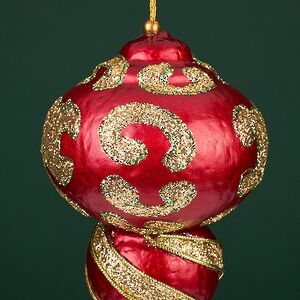 Елочная игрушка Сосулька Veneziano 20 см красная Winter Deco фото 2