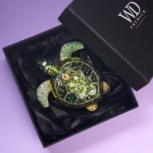 Стеклянная елочная игрушка Черепаха Эйторн 12 см Winter Deco фото 3