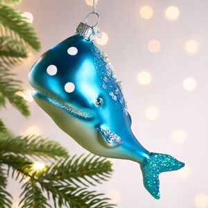 Елочная игрушка Кит - Салливан Блуер 13 см в подарочной коробке, стекло