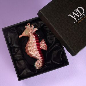 Елочная игрушка Морской Конек Розелли 13 см в подарочной коробке, стекло Winter Deco фото 3