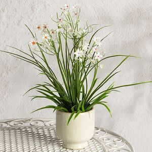 Искусственный цветок в горшке Таллинум 38 см белый Summer Deco фото 1