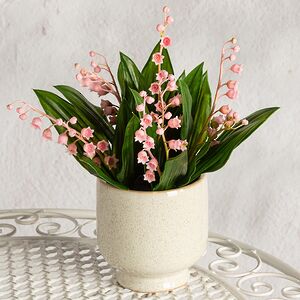 Искусственный цветок в горшке Ландыш - Романтическая Весна 23 см