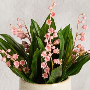 Искусственный цветок в горшке Ландыш - Романтическая Весна 23 см Summer Deco фото 2