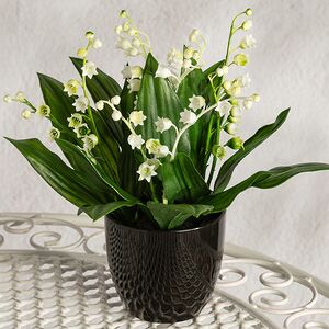 Искусственный цветок в горшке Ландыш - Mirandola 23 см Summer Deco фото 4