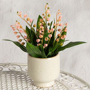 Искусственный цветок в горшке Ландыш - Molinella 23 см Summer Deco фото 1