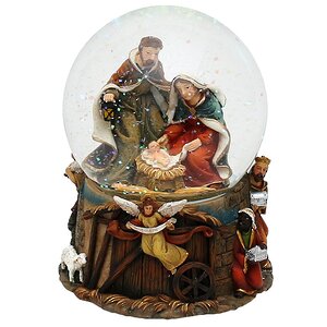 Музыкальный снежный шар Рождение Иисуса 15*11 см