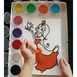 Цветной песок для творчества 1 кг, оранжевый Ассоциация Развитие фото 2