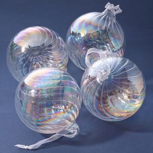 Елочные шары Fiume-Veneto Chiaro 10 см, 4 шт, стекло