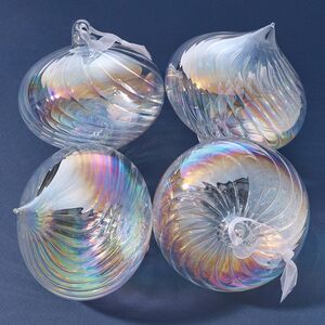 Елочные игрушки луковки Fiume-Veneto Chiaro 11 см, 4 шт, стекло