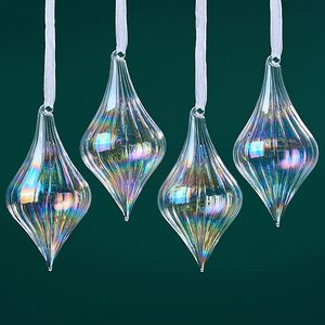 Елочные игрушки Fiume-Veneto Chiaro 16 см, 4 шт, стекло