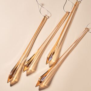 Елочные игрушки Сосульки Dravit 25 см, 4 шт, стекло