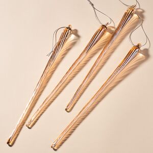 Елочные игрушки Сосульки Caramello 25 см, 4 шт, стекло