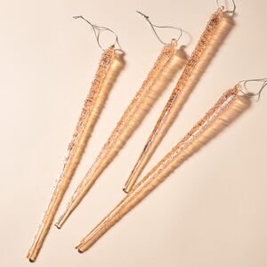 Елочные игрушки Сосульки Zucchero Canna 30 см, 4 шт, стекло