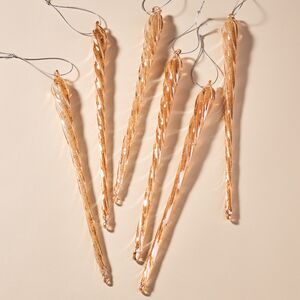 Елочные игрушки Сосульки Caffe Con Panna 23 см, 6 шт, стекло