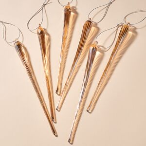 Елочные игрушки Сосульки Arancia Fresca 20 см, 6 шт, стекло