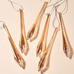 Елочные игрушки Сосульки Siviglia 13 см, 6 шт, стекло