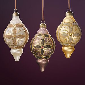 Елочные игрушки Splendida Tanais 17 см, 3 шт, стекло