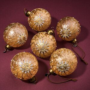 Елочные шары Lampadario Pomposo 8 см, 6 шт, стекло