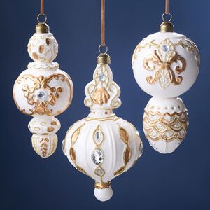 Елочные игрушки Ricco Germonassa 14-16 см, 3 шт, стекло