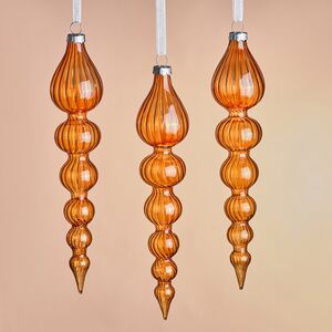 Елочные игрушки Сосульки - Ceriano Laghetto 20 см, 3 шт, стекло