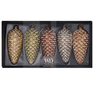 Елочные игрушки Шишки - Diamanti Foresta 20 см, 4 шт, стекло, уцененные Winter Deco фото 3