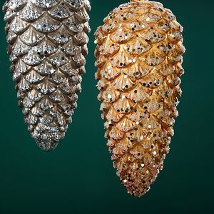 Елочные игрушки Шишки - Diamanti Foresta 20 см, 4 шт, стекло, уцененные Winter Deco фото 4