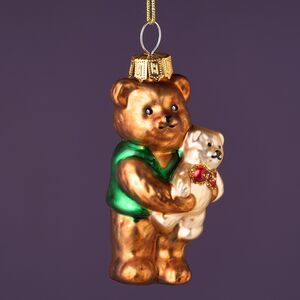 Елочная игрушка Мишка Тимоша 8 см, стекло