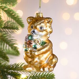 Елочная игрушка Лисёнок с букетом 10 см, стекло Winter Deco фото 6