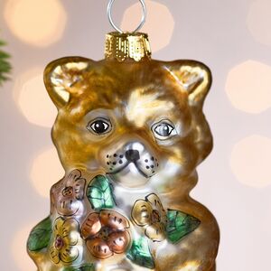 Елочная игрушка Лисёнок с букетом 10 см, стекло Winter Deco фото 2