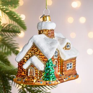 Елочная игрушка Домик сказочных зверей из Гилдгейла 11 см, стекло