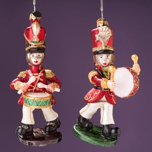 Елочные игрушки Гвардейцы - Барабанщики из Элдории 13 см, 2 шт, стекло