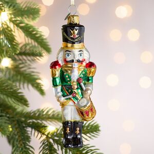 Елочная игрушка Щелкунчик Грант с барабаном 14 см в подарочной коробке, стекло